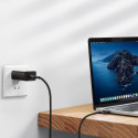 BASEUS CATGH-K01 Halo opletený a odolný kabel USB-C/USB-C, 2m, černý se svítícím proužkem