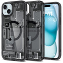 Spigen Ultra Hybrid Mag pouzdro s MagSafe pro iPhone 15 Plus - tmavě šedé (Zero One design)