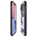 Spigen Ultra Hybrid Mag pouzdro s MagSafe pro iPhone 15 Plus - tmavě šedé (Zero One design)