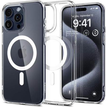 Spigen Ultra Hybrid Mag pouzdro s MagSafe pro iPhone 15 Pro - bílé
