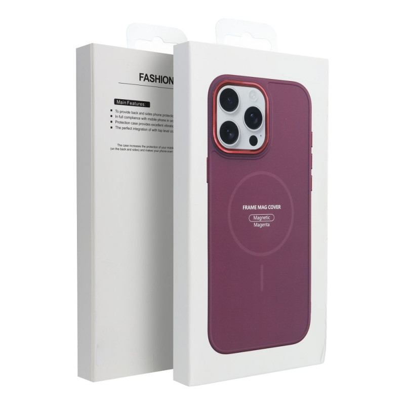 Kryt FRAME MAG COVER pro iPhone 14 - purpurový