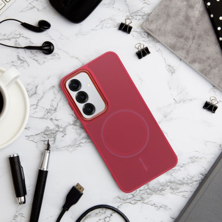 Kryt FRAME MAG COVER Samsung S25 FE – purpurový