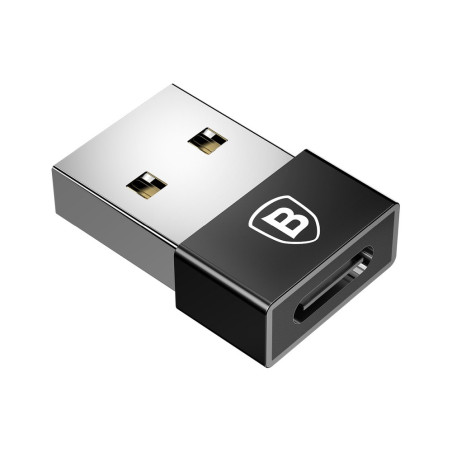 BASEUS CATJQ-A01 Redukce OTG USB-A na USB-C až 2,4A, hliníková, černá