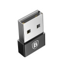 BASEUS CATJQ-A01 Redukce OTG USB-A na USB-C až 2,4A, hliníková, černá