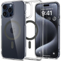 Spigen Ultra Hybrid Mag pouzdro s MagSafe pro iPhone 15 Pro - průhledné šedé