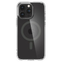 Spigen Ultra Hybrid Mag pouzdro s MagSafe pro iPhone 15 Pro - průhledné šedé