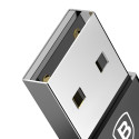 BASEUS CATJQ-A01 Redukce OTG USB-A na USB-C až 2,4A, hliníková, černá