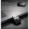 BASEUS CATJQ-A01 Redukce OTG USB-A na USB-C až 2,4A, hliníková, černá