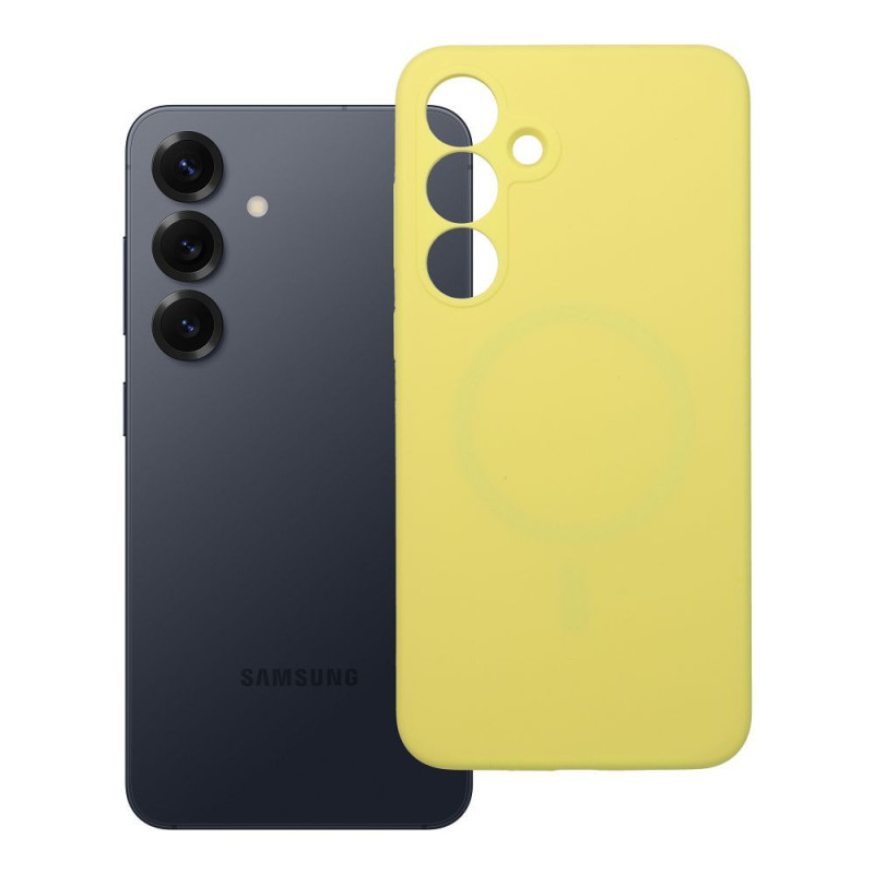 Kryt SILICONE 2mm pro Samsung S25 PLUS - yellow (MagSafe)