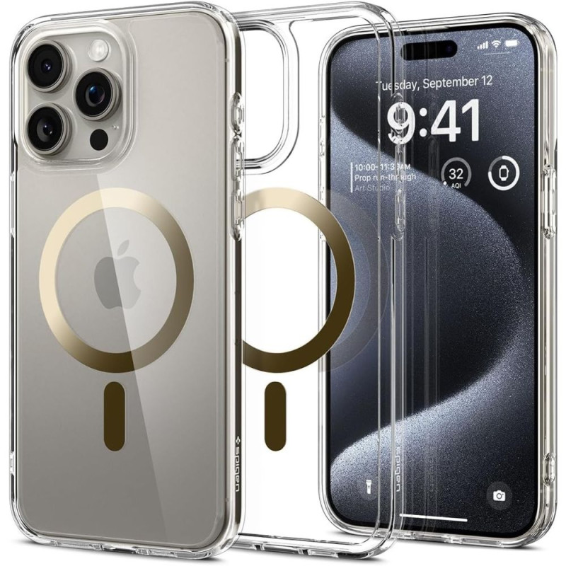 Spigen Ultra Hybrid Mag pouzdro s MagSafe pro iPhone 15 Pro - zlaté