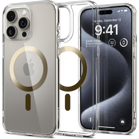 Spigen Ultra Hybrid Mag pouzdro s MagSafe pro iPhone 15 Pro - zlaté
