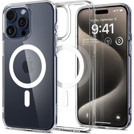 Spigen Ultra Hybrid Mag pouzdro s MagSafe pro iPhone 15 Pro Max - bílé