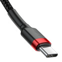 BASEUS CATKLF-H91 opletený a odolný kabel Cafule USB-C/USB-C, 2m, černo-červený