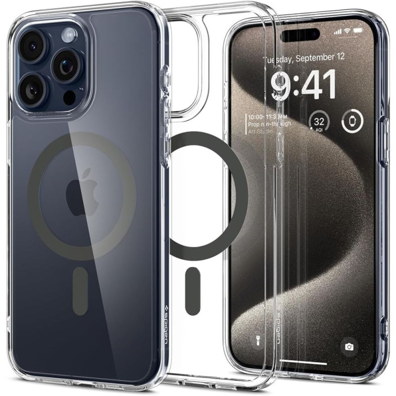 Spigen Ultra Hybrid Mag pouzdro s MagSafe pro iPhone 15 Pro Max - grafit