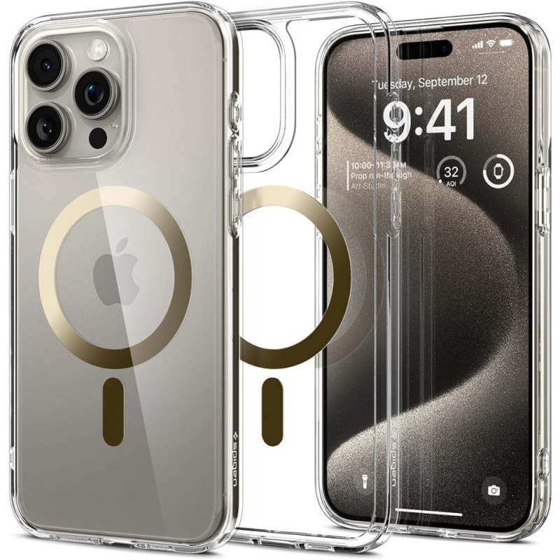 Spigen Ultra Hybrid Mag pouzdro s MagSafe pro iPhone 15 Pro Max - zlaté