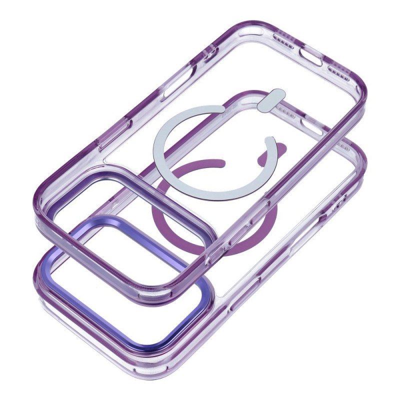 Kryt FRAME CLEAR HYBRID pro iPhone 17 - fialový