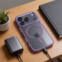 Kryt FRAME CLEAR HYBRID MagSafe iPhone 17 fialový