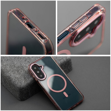 Kryt FRAME CLEAR HYBRID MagSafe pro Samsung A17/A18 - pudrově růžový