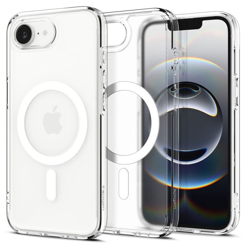 Spigen Ultra Hybrid MagSafe pouzdro pro iPhone 16e – bílé, poloprůhledné