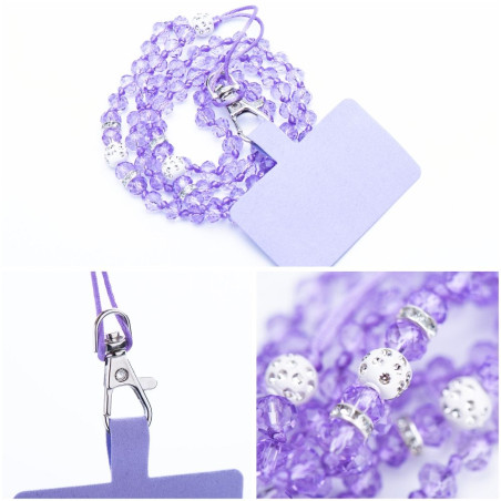 Řemínek CRYSTAL DIAMOND pro telefon – fialová