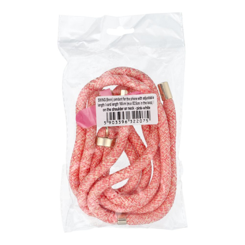 Řemínek SWING (8mm) pro mobilní telefon - pink-white