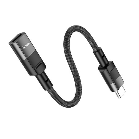 Hoco U107 OTG USB-C ↔ Lightning 10 cm - černý
