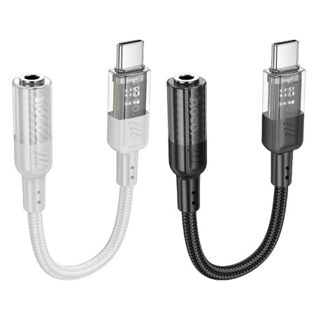 Kabel Hoco LS37 pro sluchátka (USB-C) 0,15 m - transparentní šedá