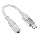 Kabel Hoco LS37 pro sluchátka (USB-C) 0,15 m - transparentní šedá