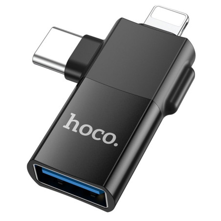 Nabíječka Hoco UA17 OTG USB-C/Lightning – černá