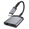 Nabíječka Hoco LS39 2v1 audio + USB-C 27W - šedá