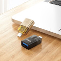 Hoco UA36 OTG Lightning na USB-A adaptér pro iPhone – black transpa