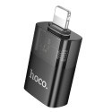 Hoco UA36 OTG Lightning na USB-A adaptér pro iPhone – black transpa