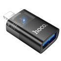 Hoco UA36 OTG Lightning na USB-A adaptér pro iPhone – black transpa