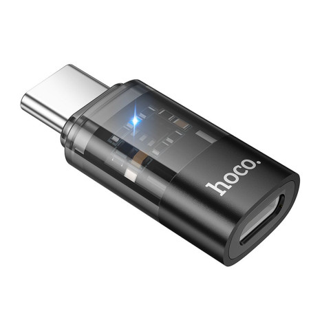 Hoco UA36D adaptér USB-C na Lightning pro iPhone – transparentní �