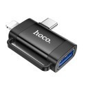 Adaptér Hoco UA31F USB-C/Lightning na USB-A černá
