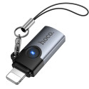 Hoco UA46A adaptér OTG Lightning na USB-C - šedý