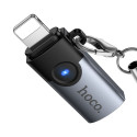 Hoco UA46A adaptér OTG Lightning na USB-C - šedý