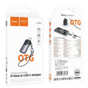 Hoco UA46A adaptér OTG Lightning na USB-C - šedý