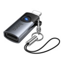 Hoco UA46A adaptér OTG Lightning na USB-C - šedý