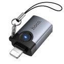OTG adaptér Hoco UA46 VICTORY Lightning → USB-A šedá