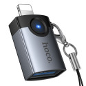 OTG adaptér Hoco UA46 VICTORY Lightning → USB-A šedá