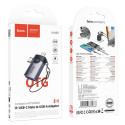 Hoco UA46D Victory adaptér OTG 2v1 Lightning / USB-C – USB-A - šed