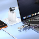 Hoco UA46D Victory adaptér OTG 2v1 Lightning / USB-C – USB-A - šed