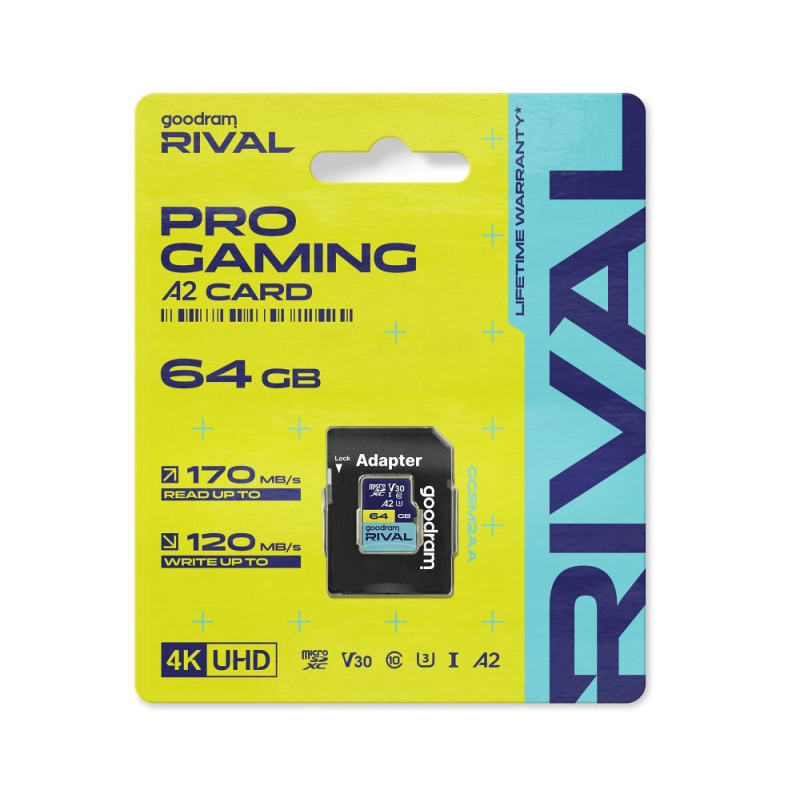Paměťová karta GOODRAM RIVAL 64GB microSD (SD adaptér) - černá
