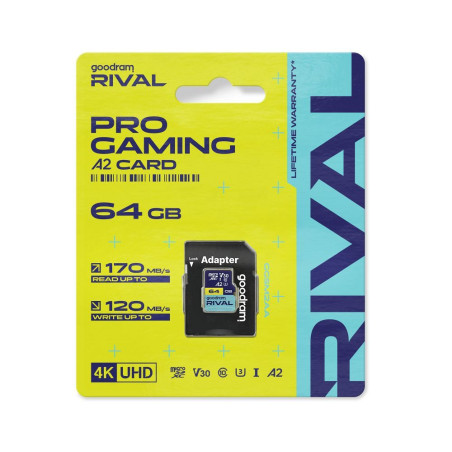 GOODRAM RIVAL 64GB microSD 100MB/s + adaptér