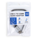 Blue Star USB-C (male) na Jack 3,5 mm (female) - šedá