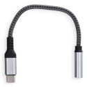 Blue Star USB-C (male) na Jack 3,5 mm (female) - šedá