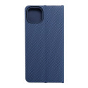 Pouzdro LUNA BOOK CARBON iPhone 14 Plus modrá