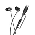 Hoco M119A sluchátka 2v1 Jack 3,5 mm / USB-C – černá