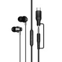 Hoco M119A sluchátka 2v1 Jack 3,5 mm / USB-C – černá